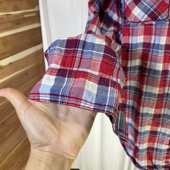 Walt Disney Parks Mickey Mouse Pearl Snap Red Plaid Western Shirt‎ Sz XL Mens - Picture 3 of 9
